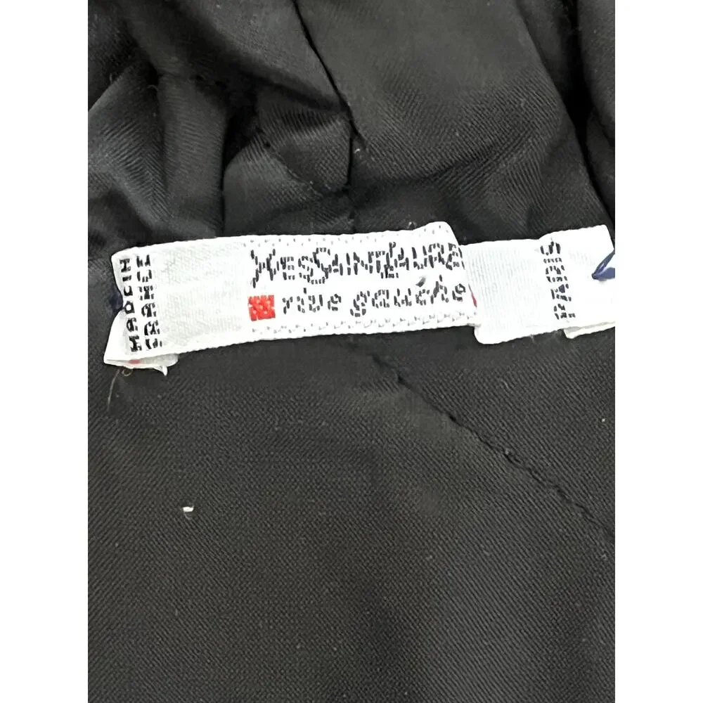 Yves Saint Laurent Coat Jacket Rive Gauche Tartan Lambswool Purple Wood Button